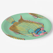 Fantasievolle Fische mit Franzosen Pappteller (Schrägansicht)