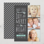 Fantasievolle fröhliche u. helle 3 feiertagskarte (Vorne/Hinten)