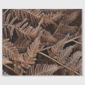 Fantasievolle Frostbitten Brown-Farne Geschenkpapier (Flach)