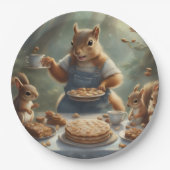 Fantasievolle Geburtstagsgeschichte Eichhörnchen Pappteller (Vorderseite)