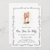 Fantasievolle handgezeichnete Bogenrahmenelemente  Einladung (Vorne/Hinten)