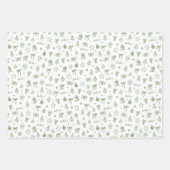 Fantasievolle handgezeichnete Doodle Grün Geschenkpapier Set (Vorderseite)