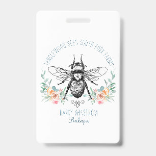 Fantasievolle handgezeichnete Honigbiene Apiary Fl Ausweis