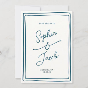 Fantasievolle handgezeichnete Save-the-Date-Hochze Save The Date