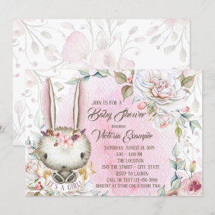 Fantasievolle Hasen-Baby-Shower-Einladungen Einladung