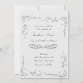 Fantasievolle Hochzeitsdinner Einladung (Vorderseite)