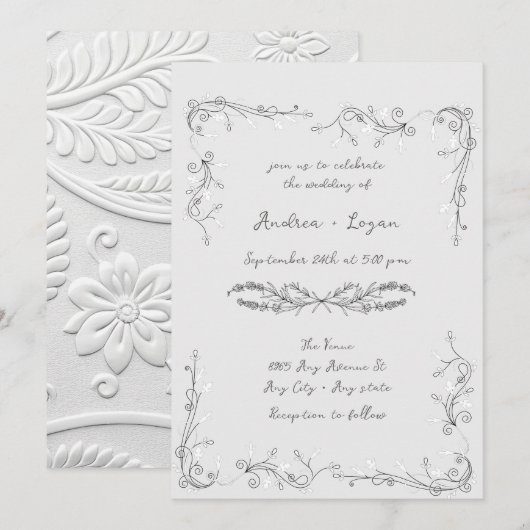 Fantasievolle Hochzeitsdinner Einladung (Vorne/Hinten)