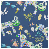 Fantasievolle Hörner und Libellen Stoff (Muster)