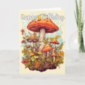 Fantasievolle Illustration des Pilzwaldes Karte (Vorderseite)