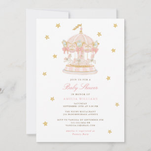 Fantasievolle Karussell-Baby-Shower-Einladung Einladung
