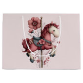 Fantasievolle Karussellpferd-Bild Große Geschenktüte (Vorderseite)