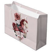 Fantasievolle Karussellpferd-Bild Große Geschenktüte (Vorderseite Schrägansicht)