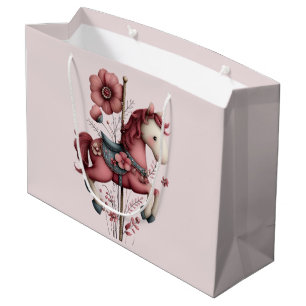 Fantasievolle Karussellpferd-Bild Große Geschenktüte