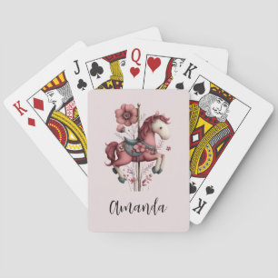 Fantasievolle Karussellpferd-Bild Spielkarten