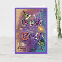 Fantasievolle Kosmische Gratulation Absolvent Lila