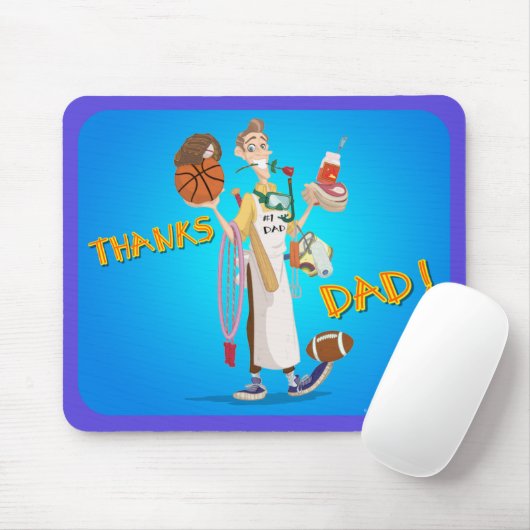 Fantasievolle Künste Design_THANKS_DAD_mousepad Mousepad (Mit Mouse)