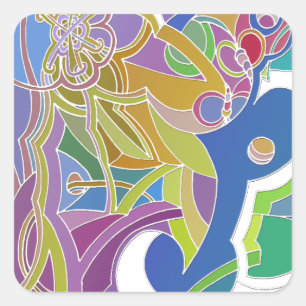 Fantasievolle Kunstwerke Quadratischer Aufkleber