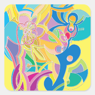Fantasievolle Kunstwerke Quadratischer Aufkleber