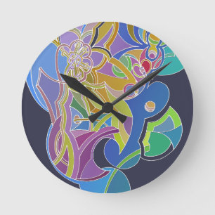 Fantasievolle Kunstwerke Runde Wanduhr