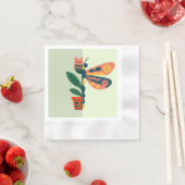 Fantasievolle Libellen-Blumengestaltung Serviette (Beispiel)