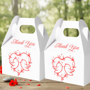 Fantasievolle Liebesvögel Boho Rotes Herz Gartenho Geschenkschachtel
