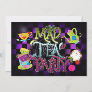 Fantasievolle MAD TEA PARTY Geburtstagseinladung Einladung