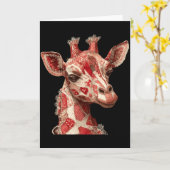 Fantasievolle Patchwork-Herzen Romantische Giraffe Karte (Gelbe Blume)