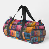 Fantasievolle Patchwork-Quilt-Muster: Farbige Gest Duffle Bag (Rechte Ecke)
