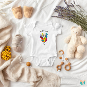 Fantasievolle Patchwork-Vogel-Darstellung Baby Strampler