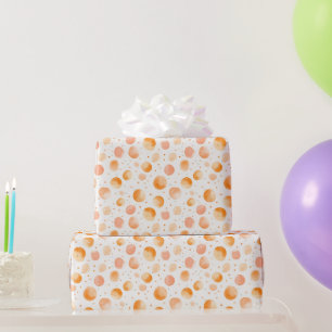 Fantasievolle Pfirsich-Punkte-Geburtstag Geschenkpapier