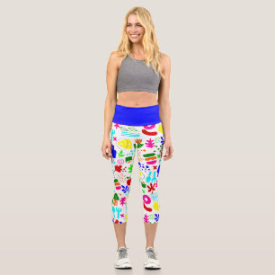 fantasievolle Pop-Art-Frucht-Sushi  Capri Leggings
