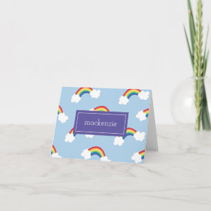 Fantasievolle Regenbogen-Personalisierte Dankeskar