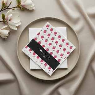 Fantasievolle rosa Erdbeer-Hochzeitsservietten Serviette