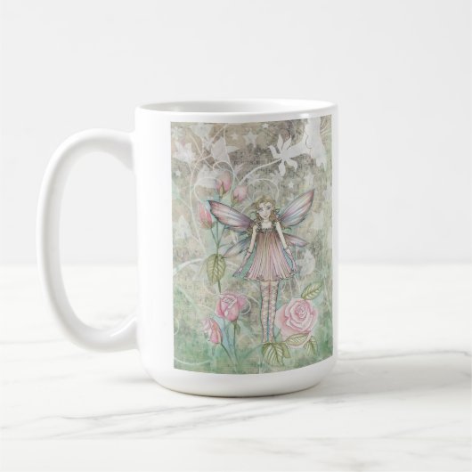 Fantasievolle Rosenfee Kaffeetasse (Links)