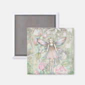 Fantasievolle Rosenfee Magnet (Vorderseite/Rückseite)