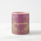 Fantasievolle Santa's Rentier & Schneeflocken Lila Tasse (Zentrum)