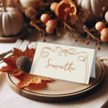 Fantasievolle Schleife Thanksgiving Platzkarten