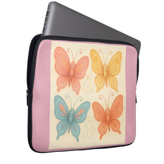 Fantasievolle Schmetterlinge Laptopschutzhülle (Vorne Rechts)