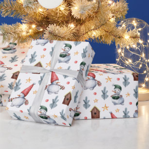 Fantasievolle Schneemänner Weihnachten Geschenkpapier