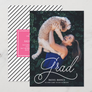 Fantasievolle Schrift Foto-Abschlussfeier-Einladun Einladung