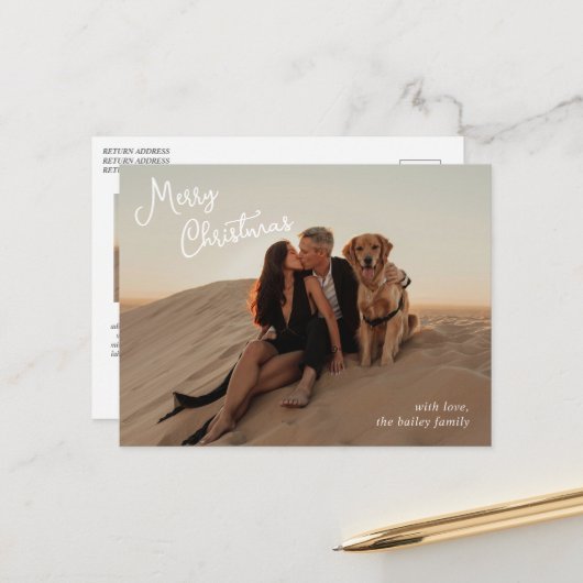 Fantasievolle Schrift Foto Modernes Weihnachten (Vorderseite/Rückseite Beispiel)