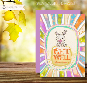 Fantasievolle Sonnenstrahl-Hasen-Grüße-Karte zur G Feiertagskarte