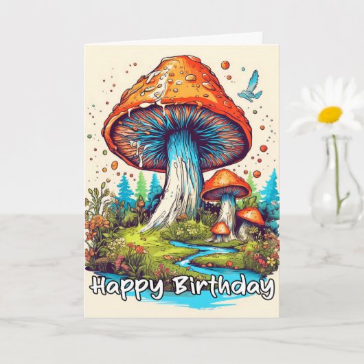Fantasievolle Sprossing Forest Mushroom Art Karte (Kleine Pflanze)