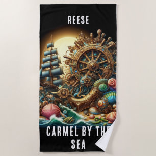 FANTASIEVOLLE STEAMPUNK-TIEFSEESCHIFFE-RAD STRANDTUCH