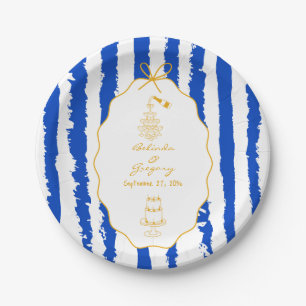 Fantasievolle Streifen Handgemalte Hochzeit Pappteller