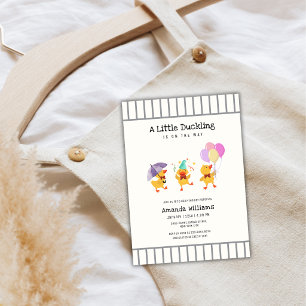 Fantasievolle Streifen-Party Kleines Entlein Baby  Einladung