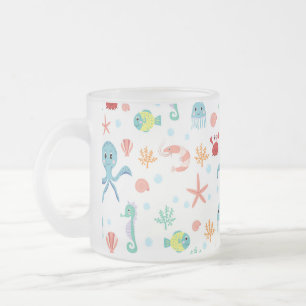 Fantasievolle Unterwasser-Meereslebewesen Mattglastasse