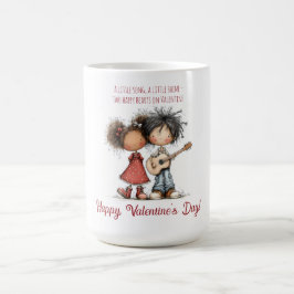 Fantasievolle Valentinsillustration für Kinder Kaffeetasse