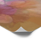 Fantasievolle Vintage Blume in Aquarellfarbe Poster (Ecke)