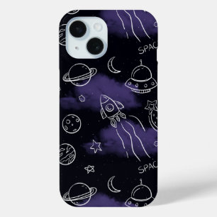 Fantasievolle violette Weltraum-Nahtlos-Muster Case-Mate iPhone Hülle